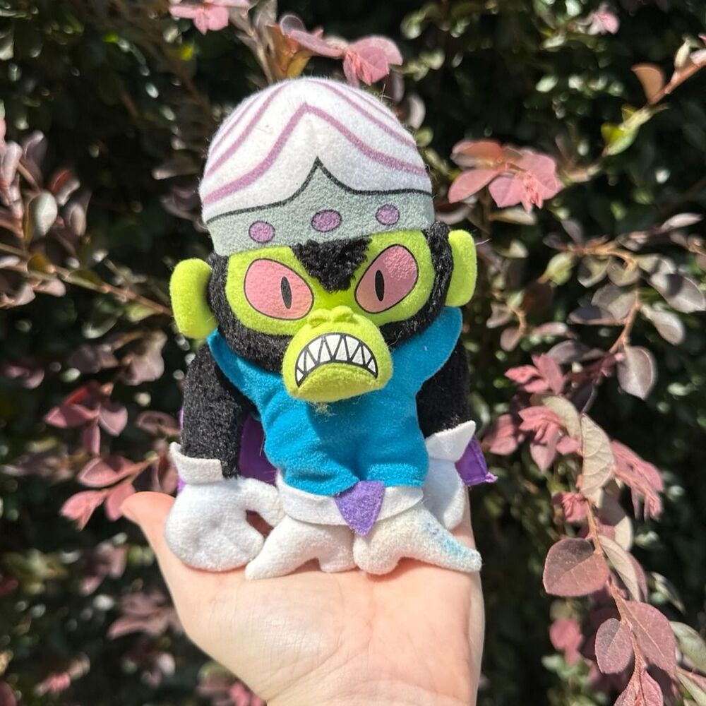 Vintage Cartoon Network The Powerpuff Girls Mojo Jojo Plush Toy Stuffed Animal